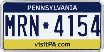 PA license plate MRN4154
