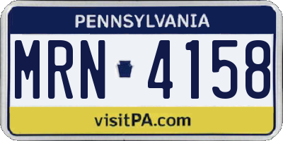 PA license plate MRN4158