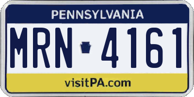 PA license plate MRN4161