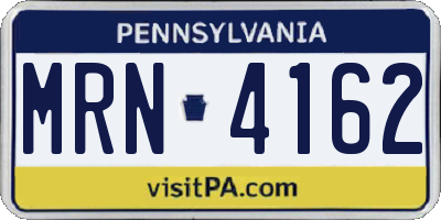 PA license plate MRN4162