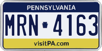 PA license plate MRN4163