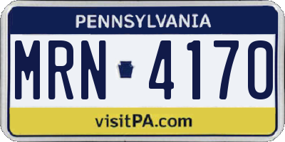 PA license plate MRN4170
