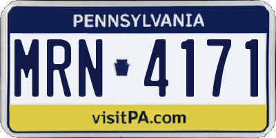 PA license plate MRN4171