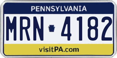 PA license plate MRN4182