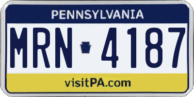 PA license plate MRN4187