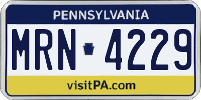 PA license plate MRN4229