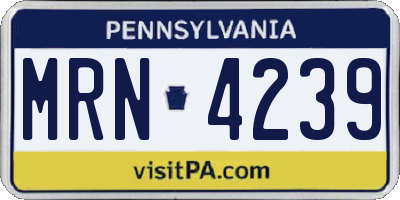 PA license plate MRN4239