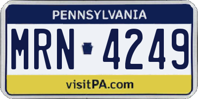 PA license plate MRN4249