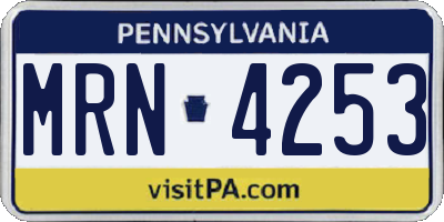 PA license plate MRN4253