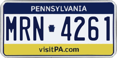 PA license plate MRN4261