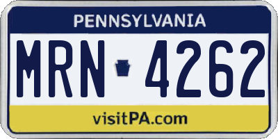 PA license plate MRN4262