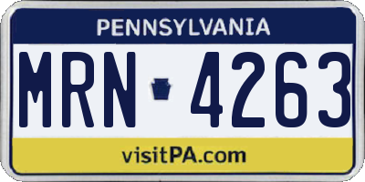 PA license plate MRN4263
