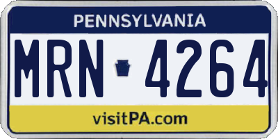 PA license plate MRN4264