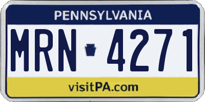 PA license plate MRN4271