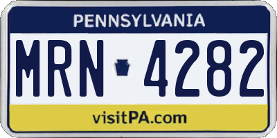 PA license plate MRN4282