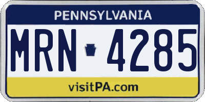 PA license plate MRN4285
