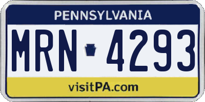 PA license plate MRN4293