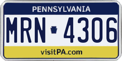 PA license plate MRN4306