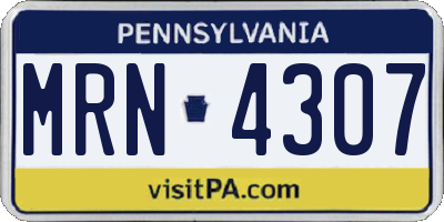 PA license plate MRN4307