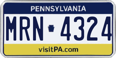 PA license plate MRN4324