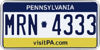 PA license plate MRN4333