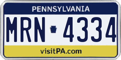 PA license plate MRN4334
