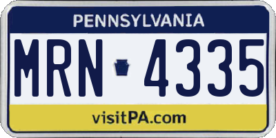 PA license plate MRN4335