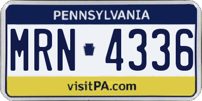 PA license plate MRN4336