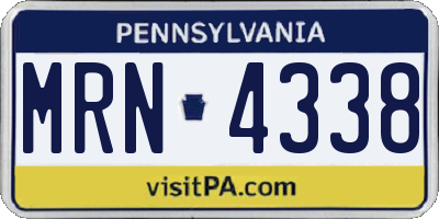 PA license plate MRN4338