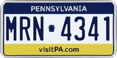 PA license plate MRN4341