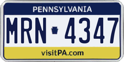 PA license plate MRN4347
