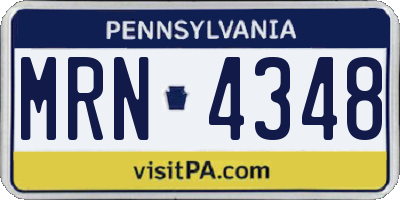 PA license plate MRN4348