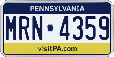 PA license plate MRN4359