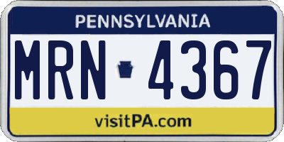 PA license plate MRN4367