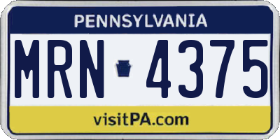 PA license plate MRN4375