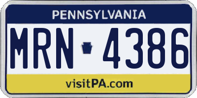 PA license plate MRN4386