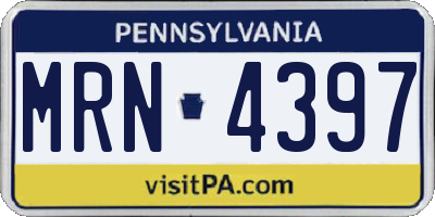 PA license plate MRN4397