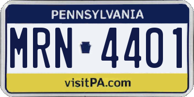 PA license plate MRN4401