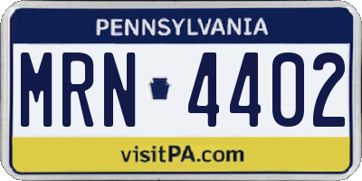 PA license plate MRN4402