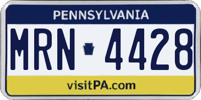PA license plate MRN4428