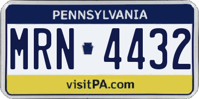 PA license plate MRN4432