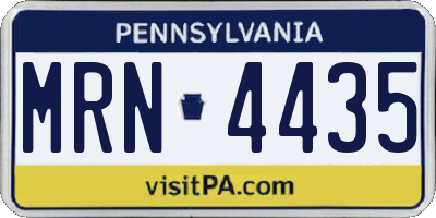 PA license plate MRN4435