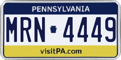 PA license plate MRN4449