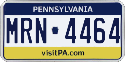 PA license plate MRN4464
