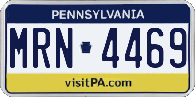 PA license plate MRN4469