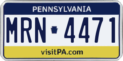 PA license plate MRN4471