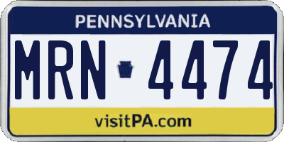 PA license plate MRN4474
