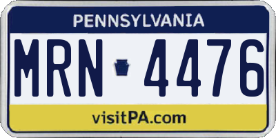 PA license plate MRN4476