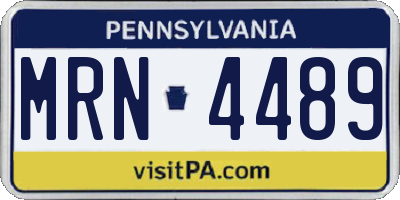 PA license plate MRN4489