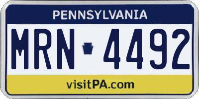 PA license plate MRN4492